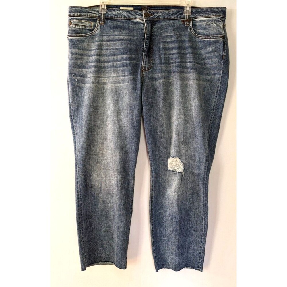 Kut From The Kloth Katy High Rise Ankle Straight Leg Distressed